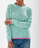 Jumper 1234 Little Stripe Crew Mint & Azalea