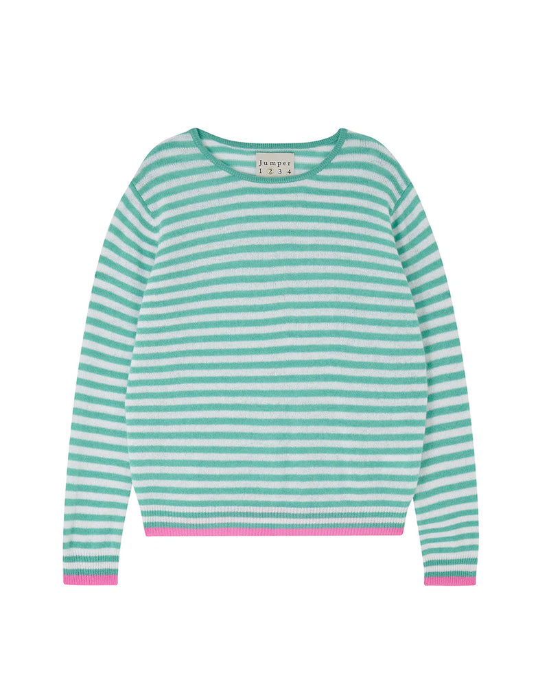 Jumper 1234 Little Stripe Crew Mint & Azalea