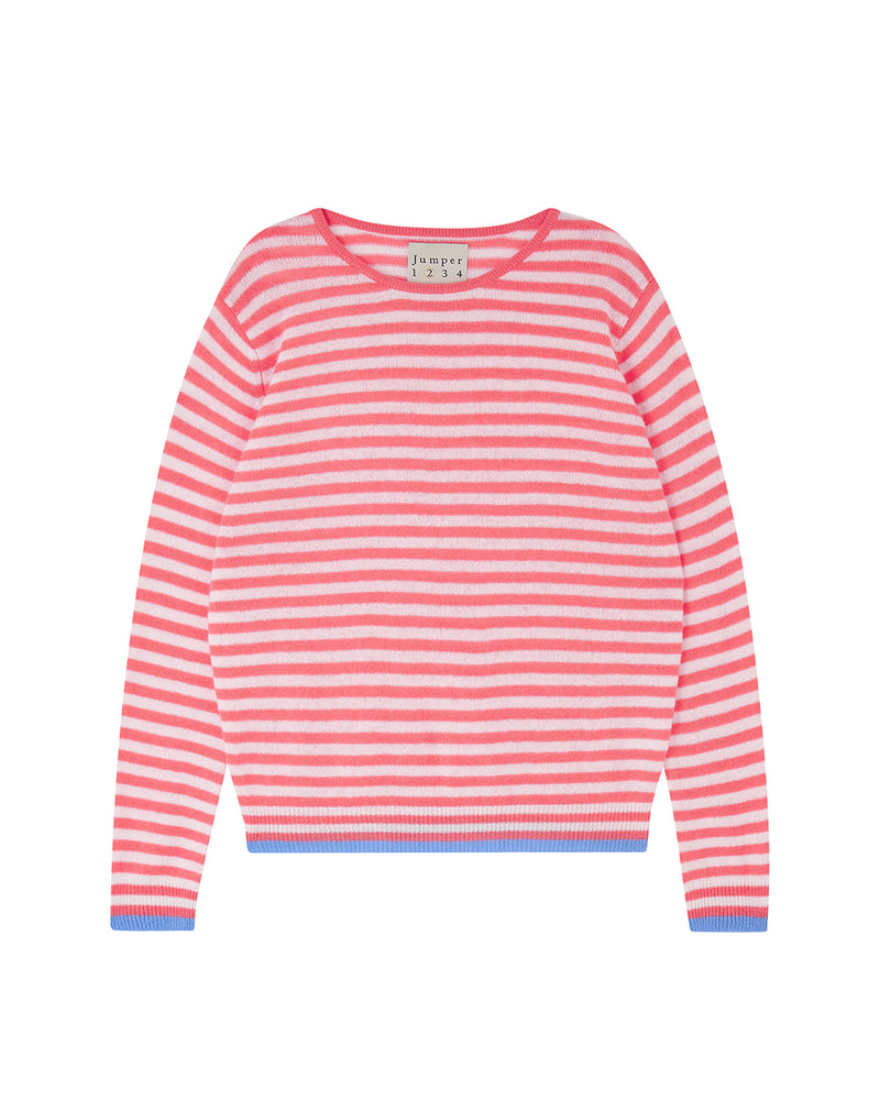 Jumper 1234 Little Stripe Crew Cerise & Lily