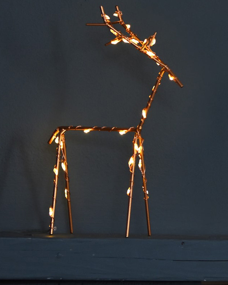 Small copper LED Reindeer