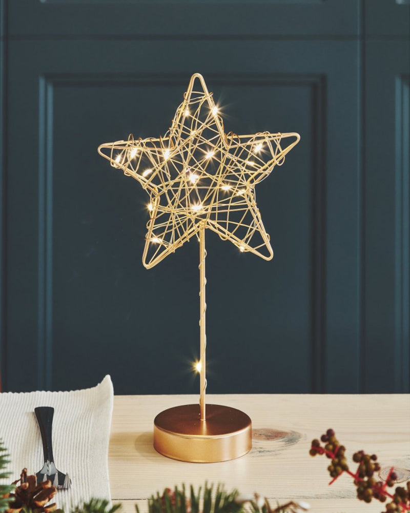 Table Gold Star Light Decoration