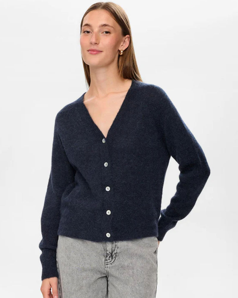 Numph Nuriette V-Neck Cardigan Dark Sapphire