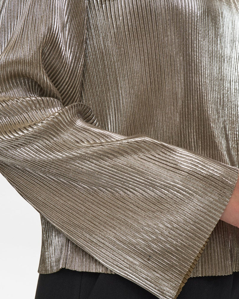 Numph Nujiva Silver Crinkle Top