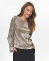 Numph Nujiva Silver Crinkle Top