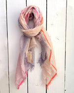 Pink and Lilac textured lightweight Scarf