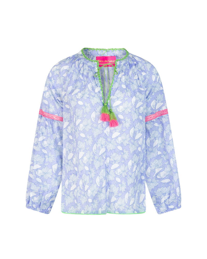 Place du Soleil Floral Lila Top