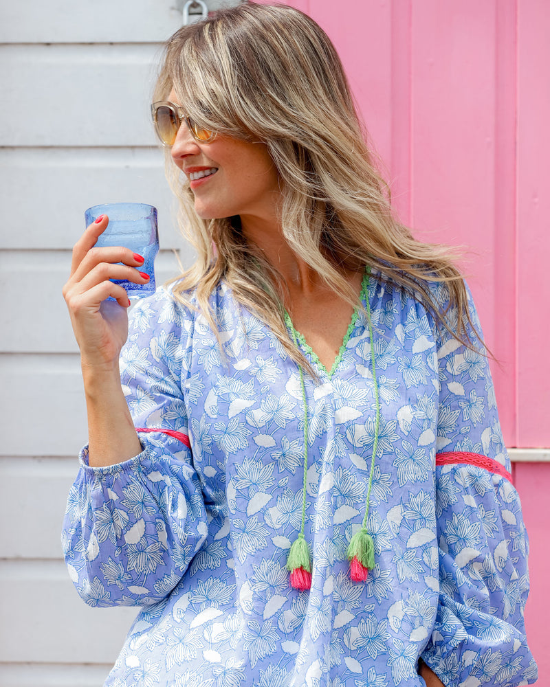 Place du Soleil Floral Lila Top