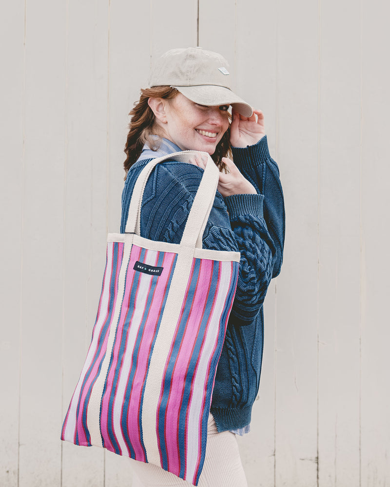 Raf & Grace Blue and Purple Tote