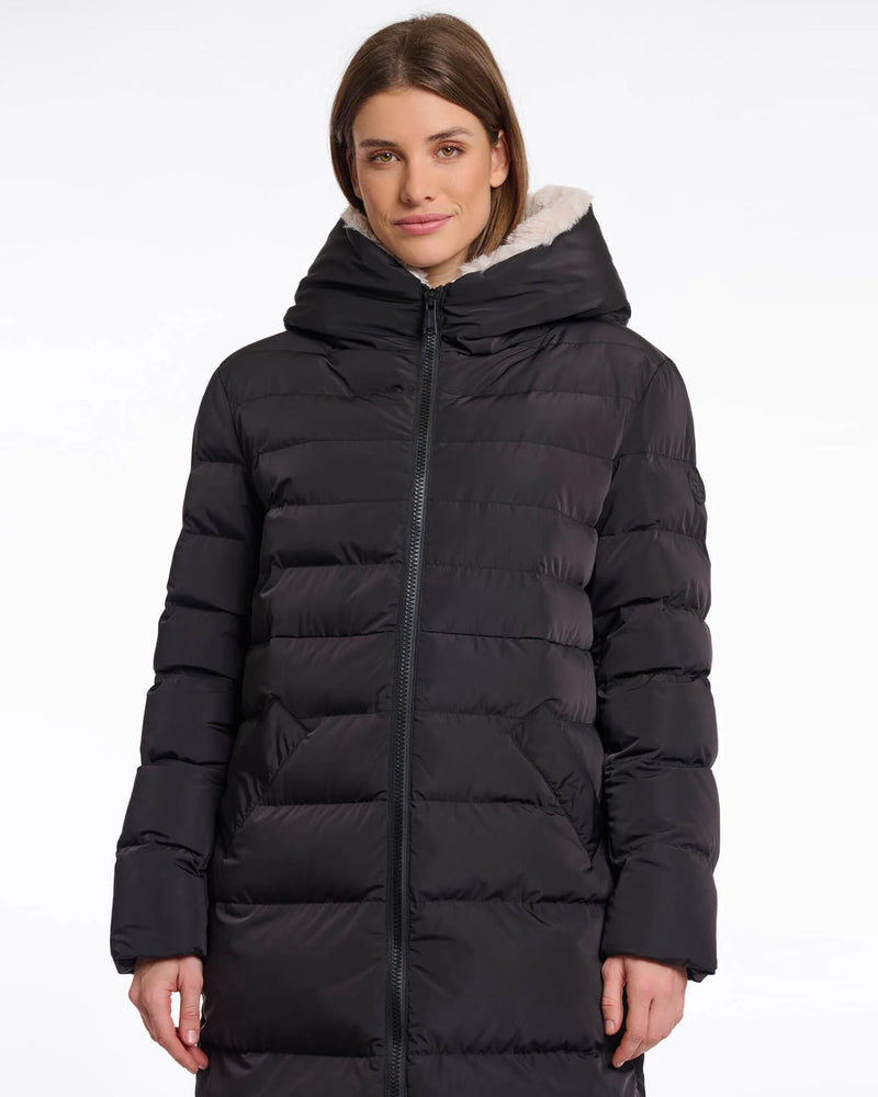 Keila Fur Lined Padded Coat Black