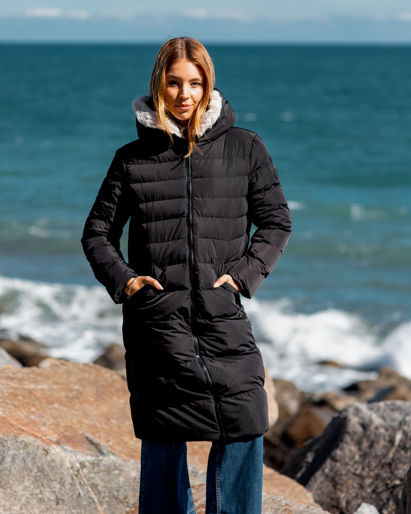 Keila Fur Lined Padded Coat Black