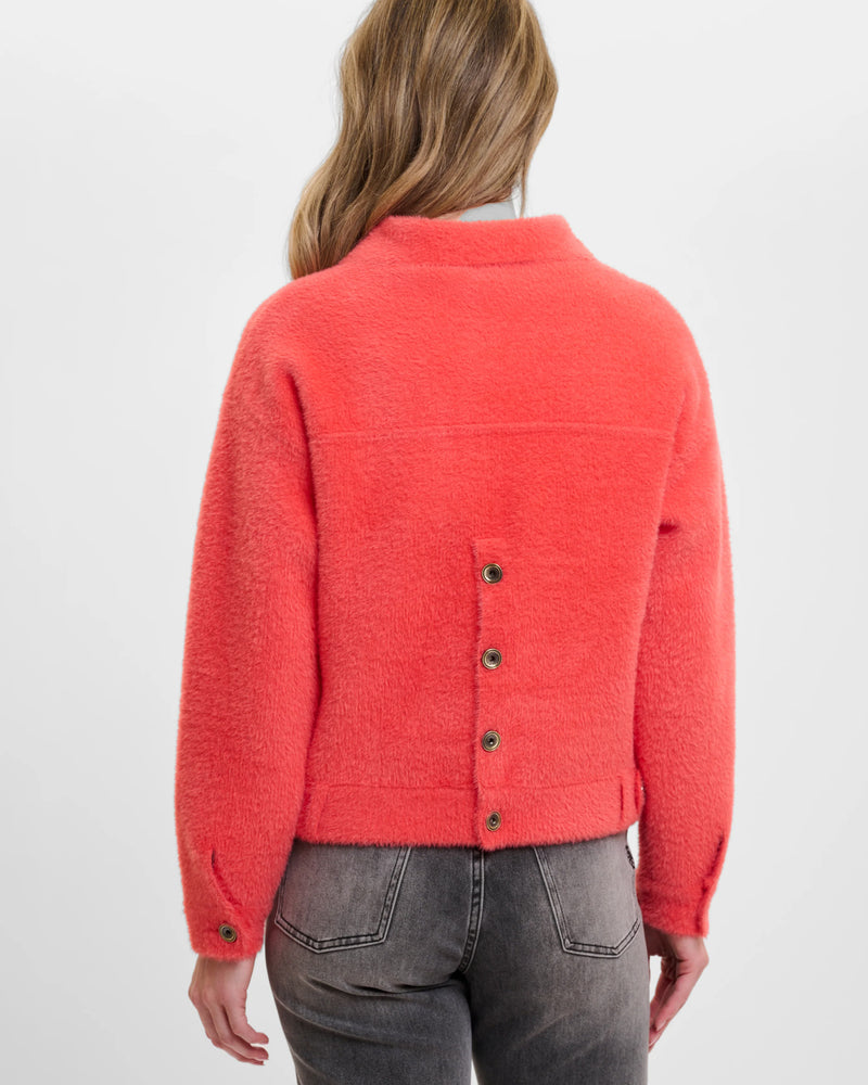 Bubbly Hot Coral Fleecey Jacket