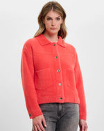 Bubbly Hot Coral Fleecey Jacket