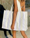 SUNNYLIFE Carryall Beach Bag Pastel Lilac Stripe