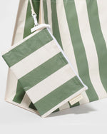 SUNNYLIFE Carryall Beach Bag Olive Stripe