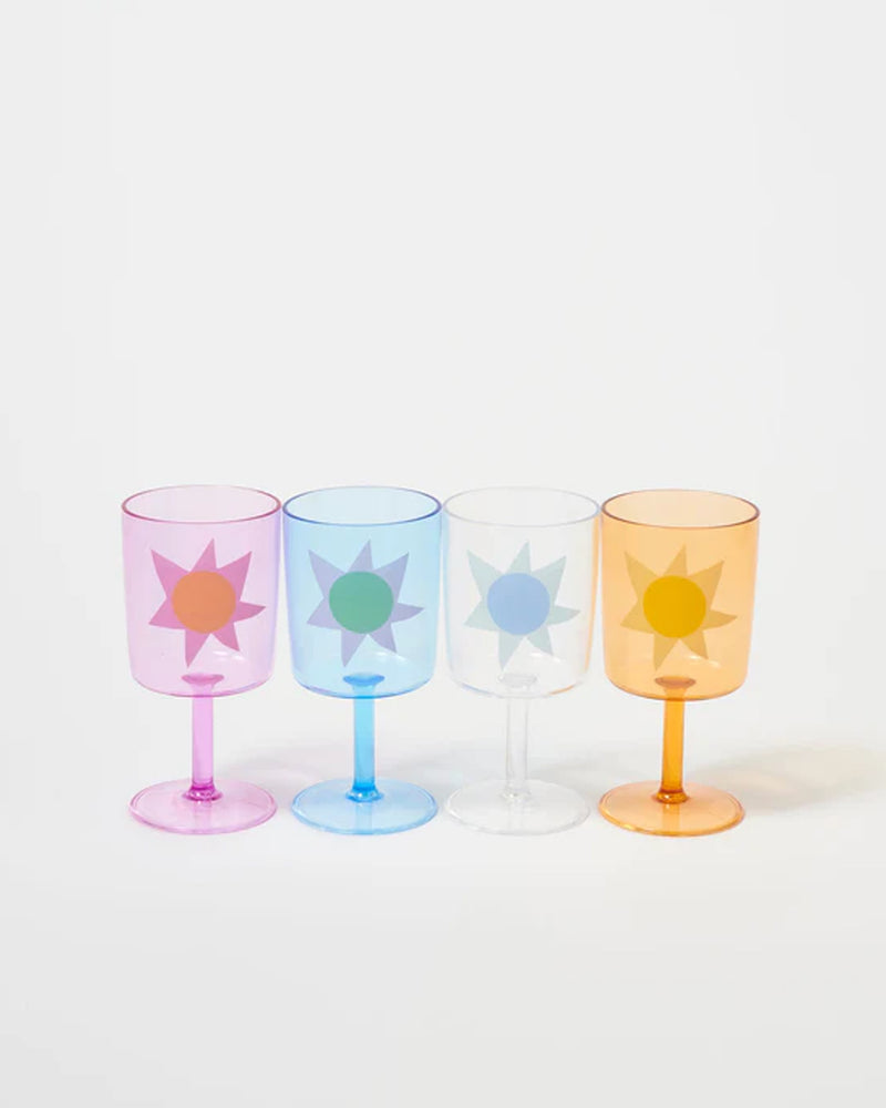 Sunnylife Beach Wine Glasses - set of 4