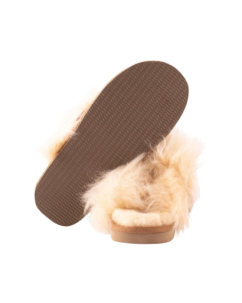 Evelina Stone Sheepskin Slippers