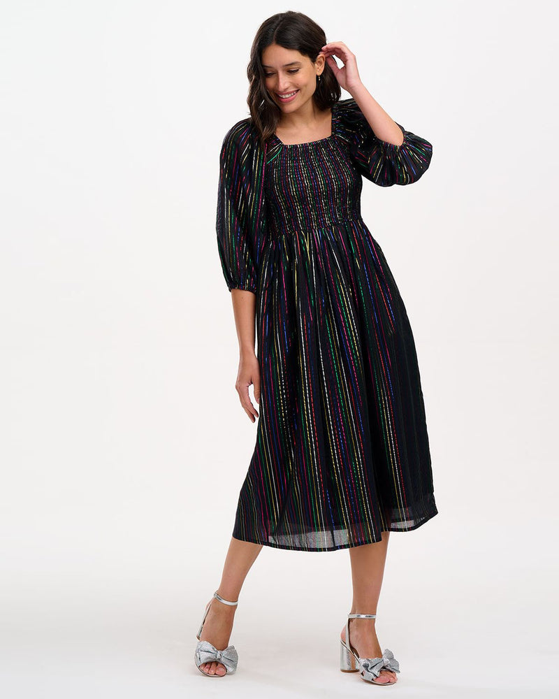 Lillian metallic Stripe Dress