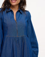 Kirsty Smock Mid Blue Denim Dress