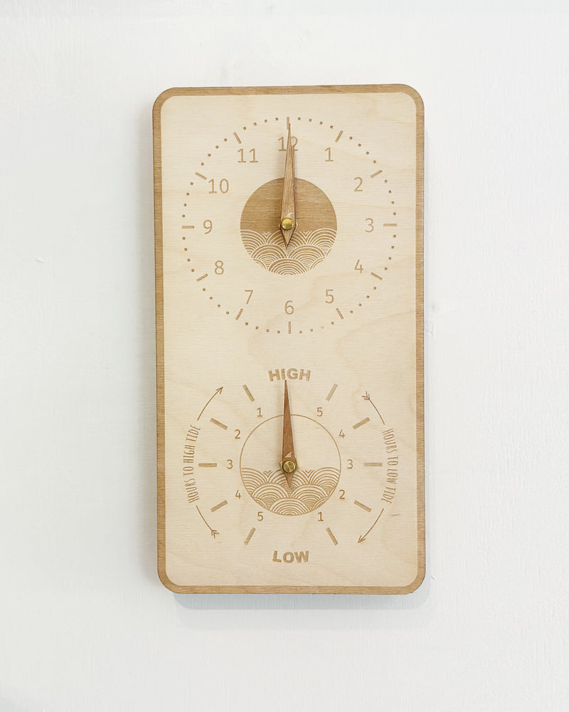 Wood tide clock