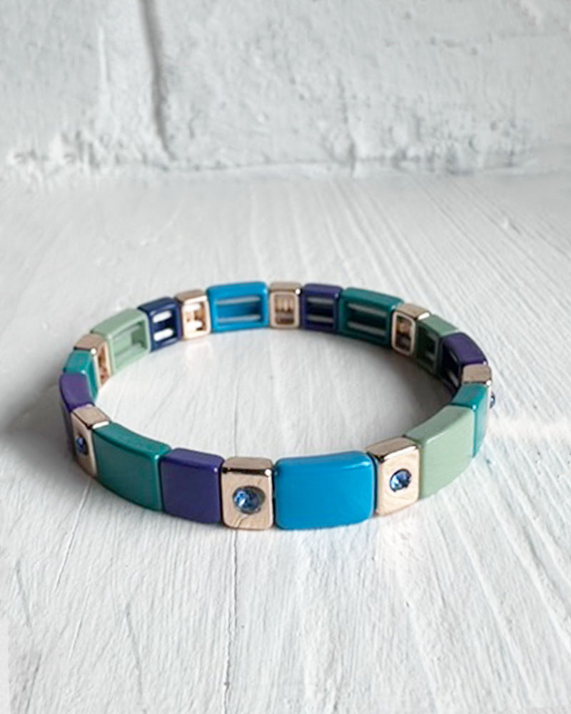 Blue & Green Tile Bracelet