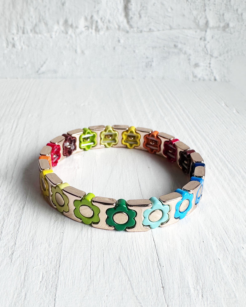 Rainbow Daisy Tile Bracelet