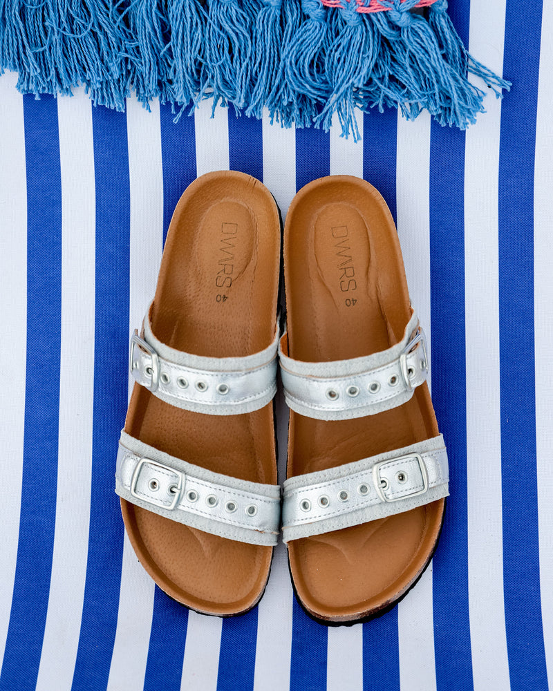 Silver Kiska Leather Sandals