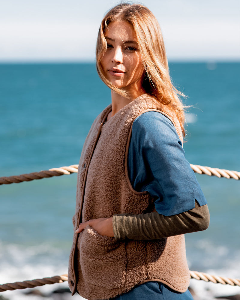 Hartford Veon Caramel Fleecey Gilet