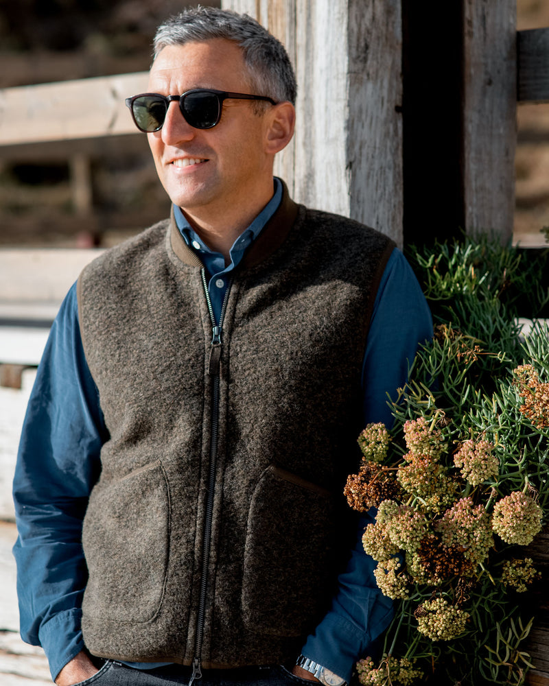 Hartford Theo Khaki Wool Vest