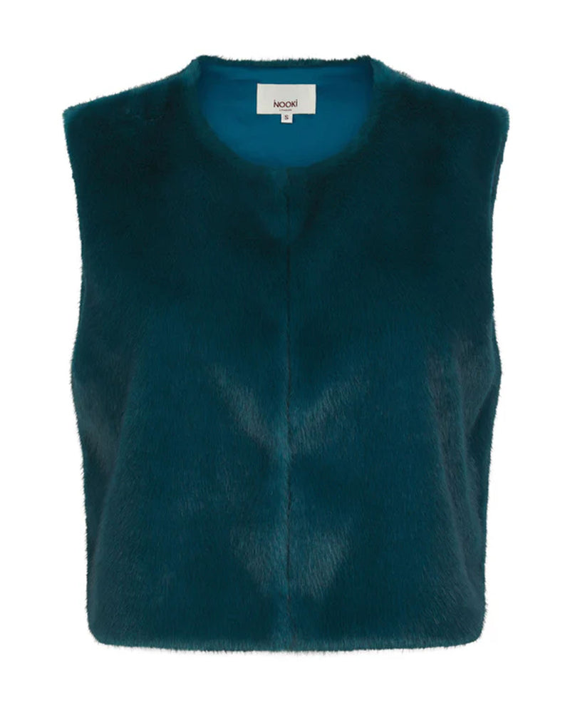 Nooki Edelweiss Teal Fur Gilet