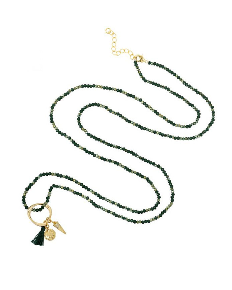 Spark Long Necklace Green