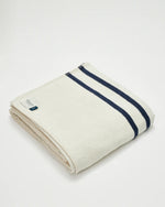 Recycled Cotton Navy Stripe Blanket - Large