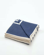 Recycled Cotton Navy Stripe Blanket - Large