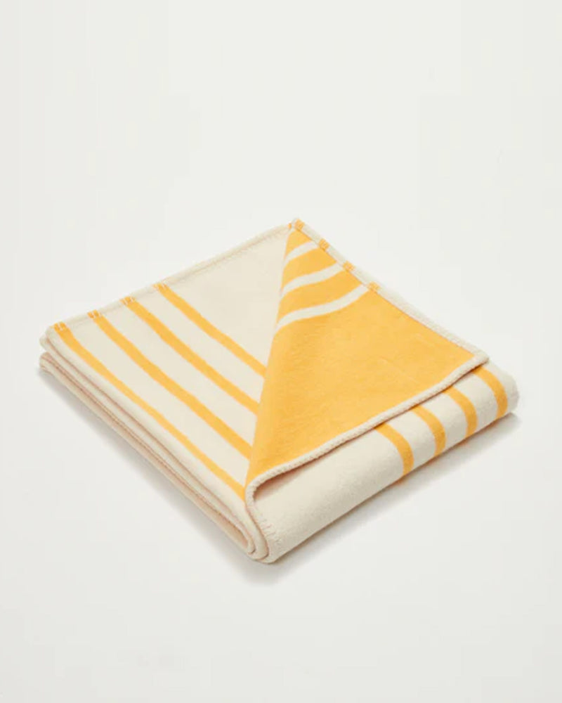 Recycled Cotton Yellow Stripe Blanket