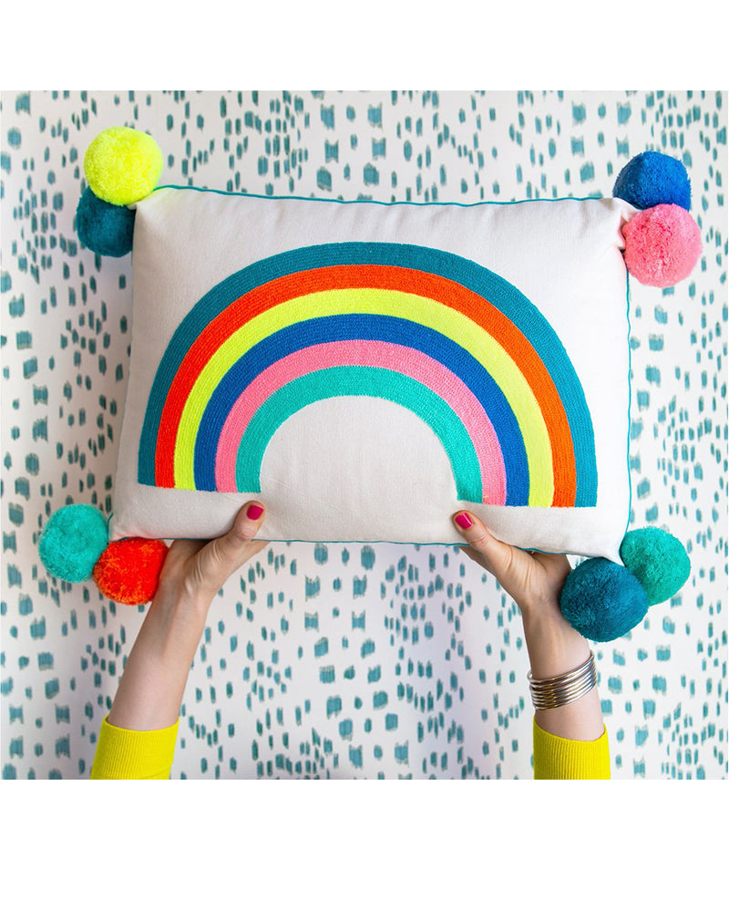 Rainbow Embroidered Cushion
