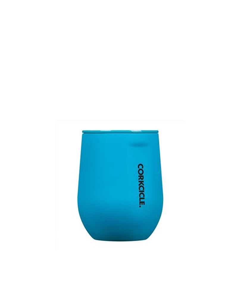 Corkcicle 12oz Stemless Cup Neon Blue