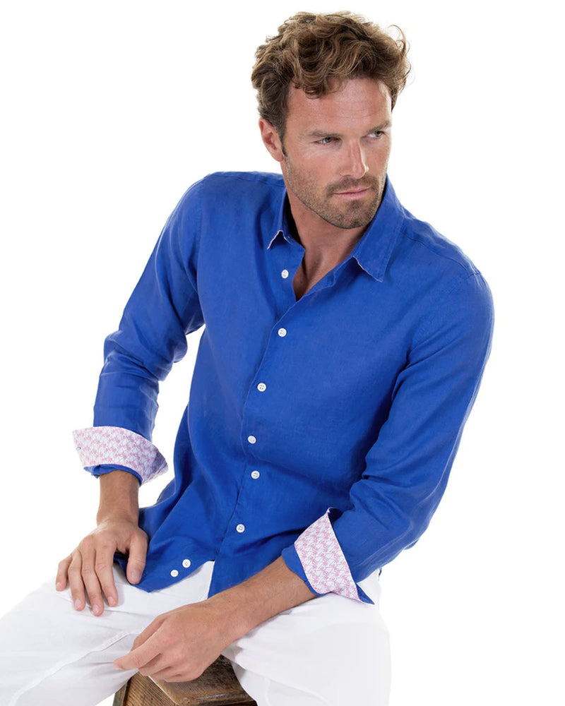 Pinkhouse Mustique Sax Blue Linen Shirt
