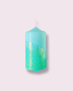 Dip Dye Glitter Pillar Candle