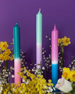 Dip Dye Neon Taper Candles midnight