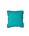 Tufted Turquoise and Blue Striped Cushion
